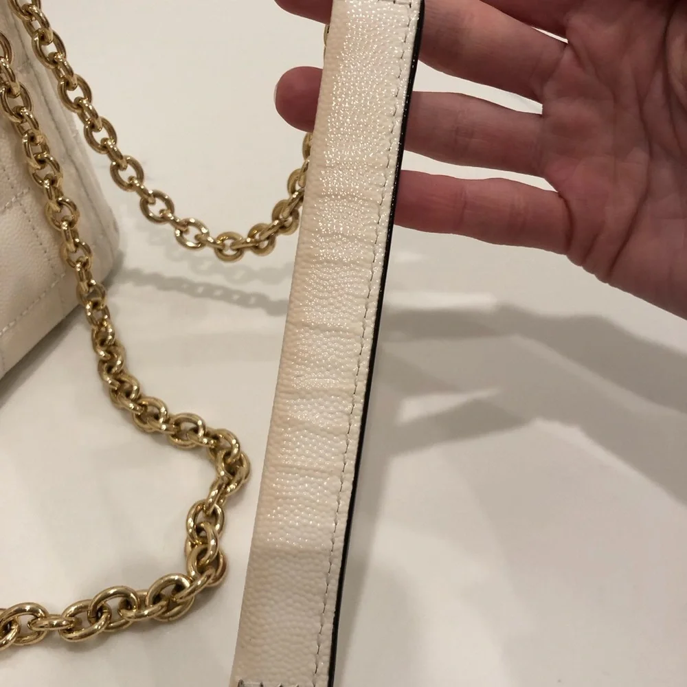 Michael Kors Cream and Gold Studded Crossbody Bag - Picture 6 of 7